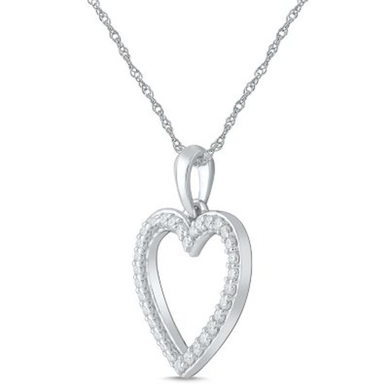 0.30 CT. T.W. Diamond Heart Pendant in 14K Gold