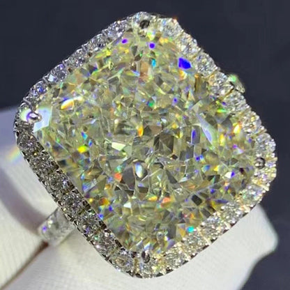 Luxurious Real 925 Sterling Silver 3EX Radiant Cut 8CT VVS D Color Created