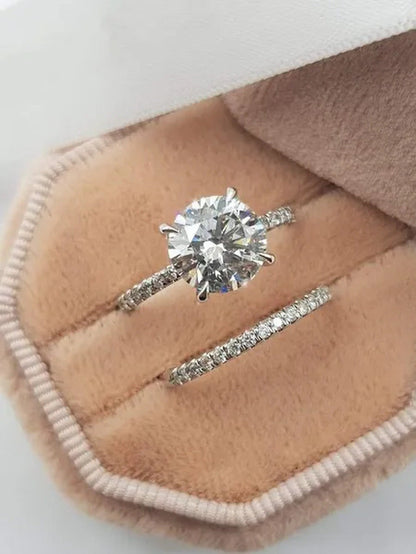 2Pcs/Set Exquisite Woman Fashion Accessories Classic 925 Sterling Silver Natural