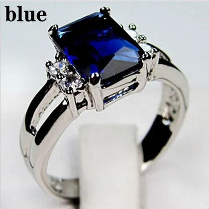 Jewelry Women 925 Silver Amethyst / Ruby / Sapphire / Black Sapphire Engagement