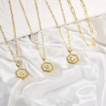 Dainty Layered Initial Necklaces for Women, 14K Gold Plated Paperclip Chain Neck