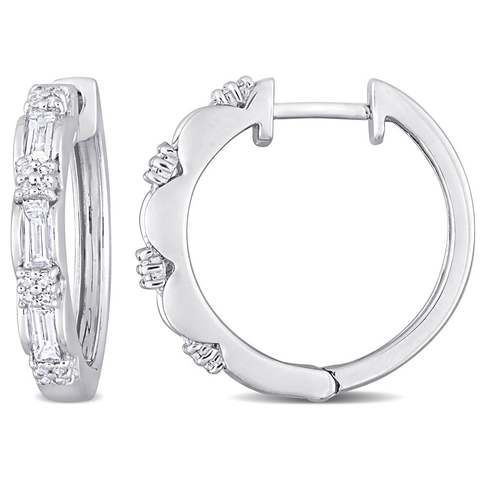 Miabella Women'S 1 Carat T.W. Parallel Baguette & Round-Cut Diamond Vintage Hugg