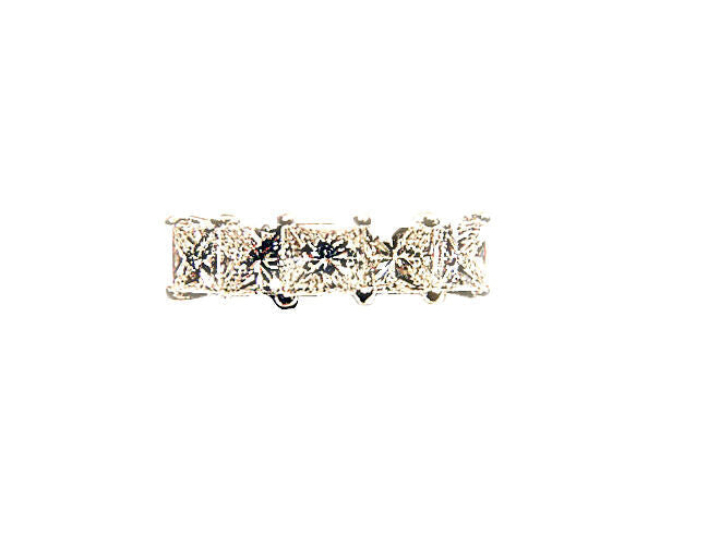 DIAMOND PRINCESS SHAPE TOP SET DIAMOND BAND 5 STONE DIAMOND ANNIVERSARY BAND