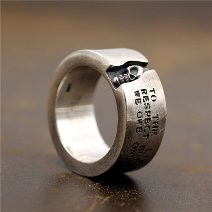 Half Skull Ring Sterling Thai Silver Design