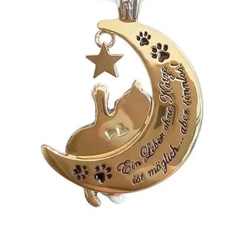 Cute Cat Necklace Star Moon Diamond Animal Necklace Wedding Engagement Anniversa