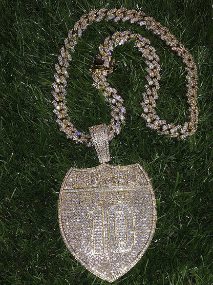Mens 14K Gold Finish 13Mm Miami Cuban Link Chain Choker Freeway I10 Street Calif