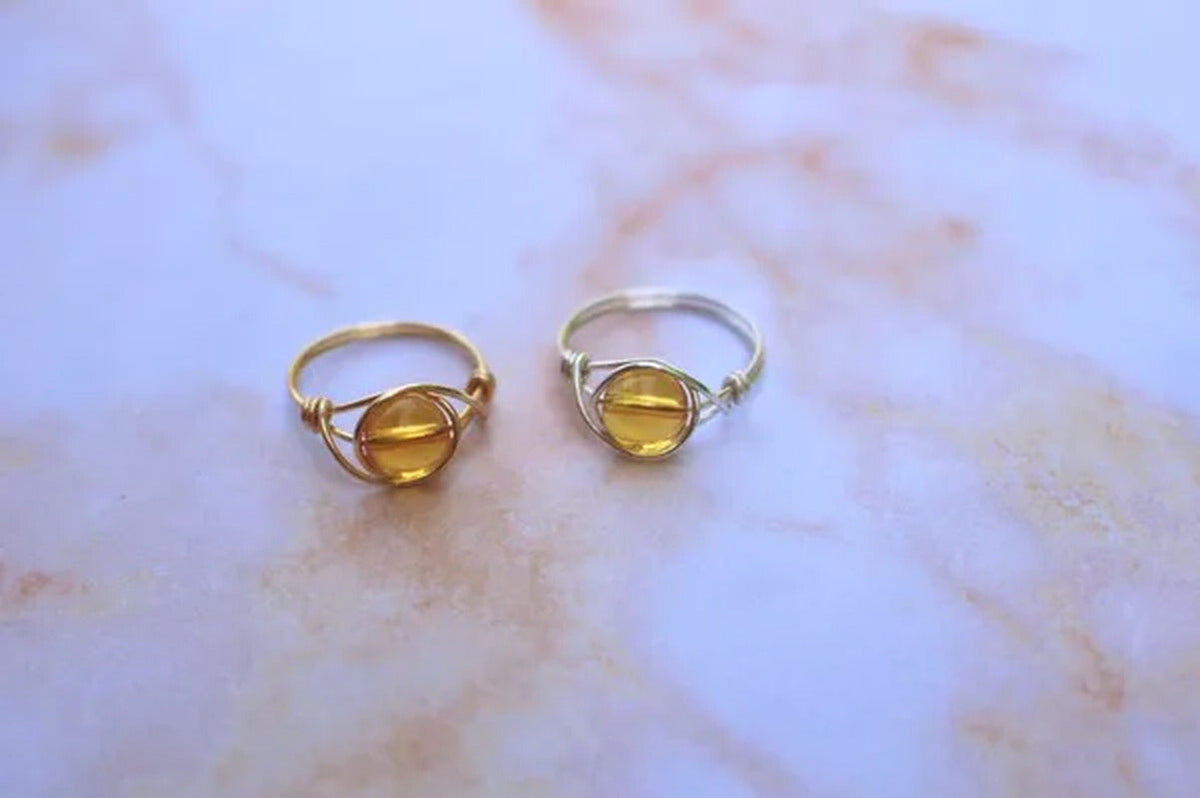 Citrine Ring, Citrine Gemstone Jewelry, Citrine Stone Ring, Gold Citrine Ring, W