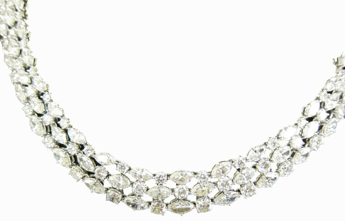 DIAMOND NECKLACE ROUND 110 PIECE MARQUISE 110 PIECE DIAMOND CHOKER NECKLACE