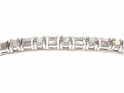 11.98 CT 16 ROUND BRILLIANT DIAMONDS 32 BAGUETTE CUT DIAMONDS TENNIS BRACELET