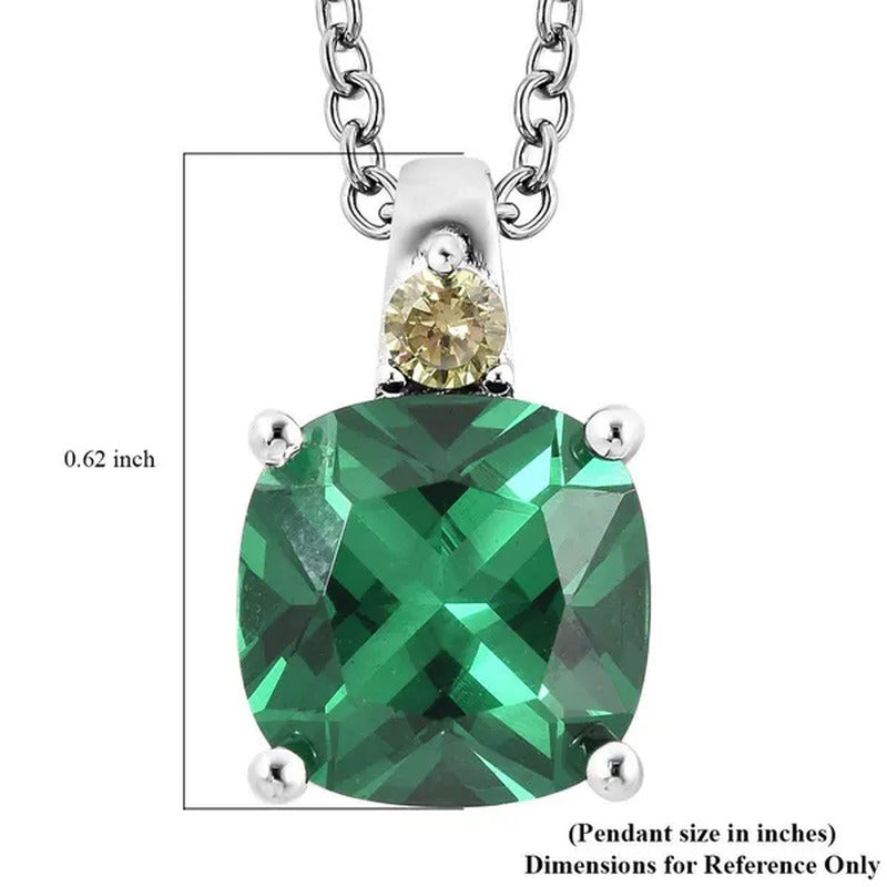 Shop LC Emerald Pendant Necklace for Women Created Peridot 925 Sterling Silver G