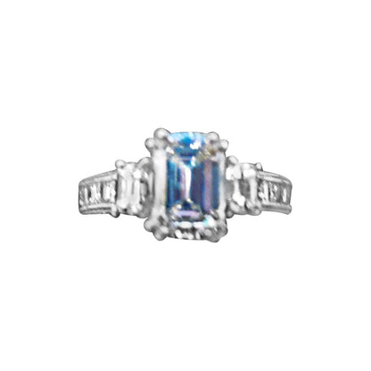 certified emerald diamond h color vs2 clarity 1.30 ct side 1.42 ct platinum