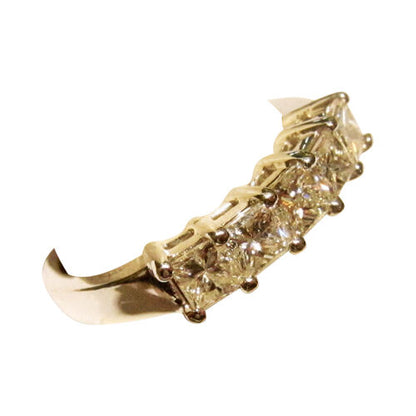 DIAMOND FIVE STONE TOP SET COMMON PRONG SET BAND DIAMOND WEDDING BAND
