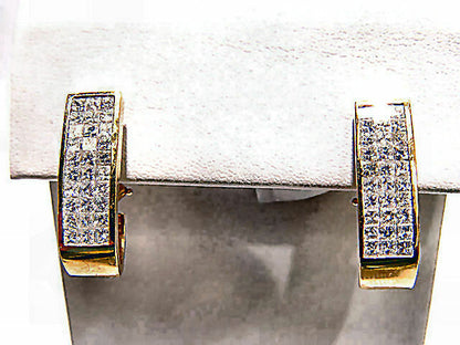 3 ROWS 30 PRINCESS CUT DIAMONDS EACH PAIR INVISIVBLE SET