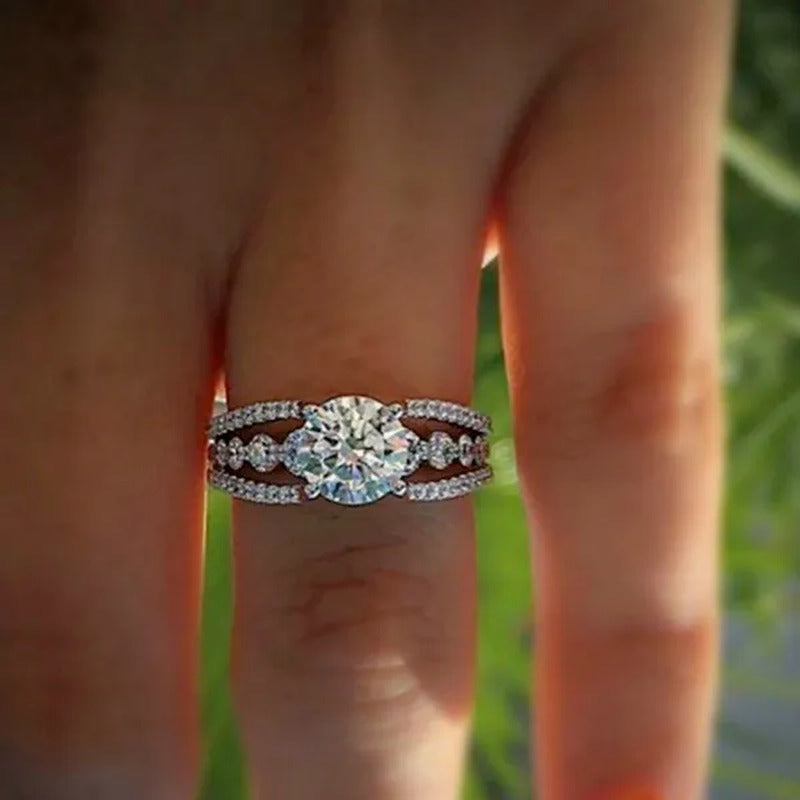 Exquisite Women'S Cut round Ring Fashion Bridal Party Engagement Wedding Ring Si