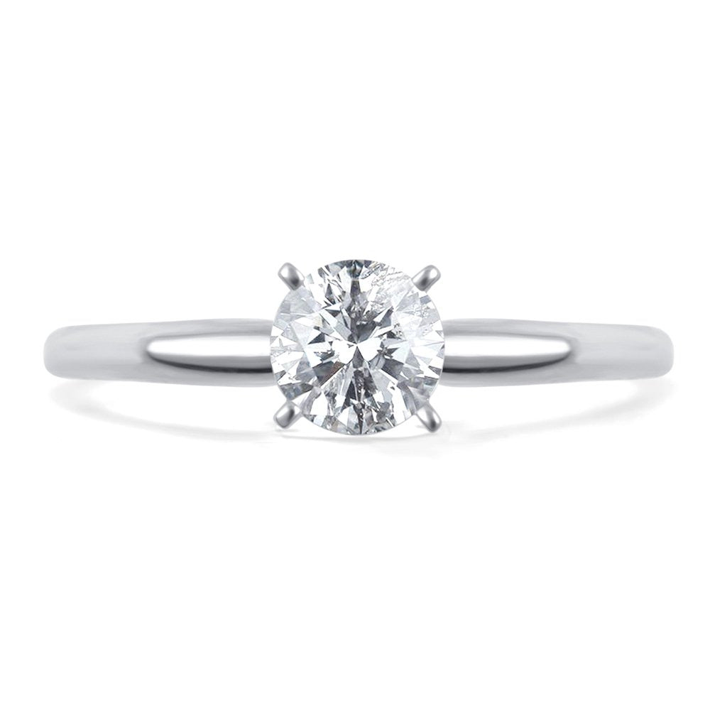 Arista 0.50 Carat T.W. round White Diamond Solitaire Ring in 14K White Gold (H-I