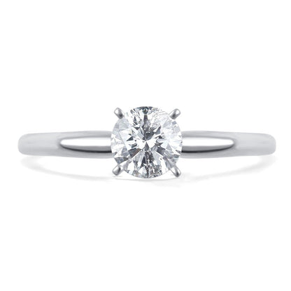 Arista 0.50 Carat T.W. round White Diamond Solitaire Ring in 14K White Gold (H-I