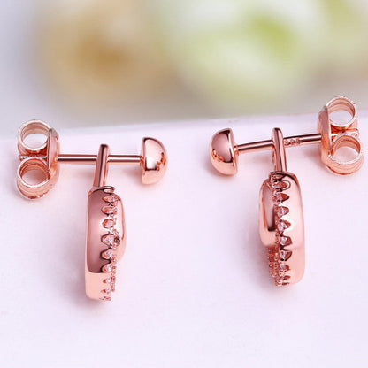 Diamond and Amethyst Stud Earrings Female Jewelry