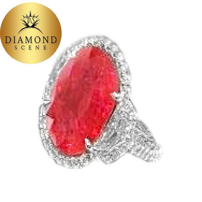 AIGS CERTIFIED NATURAL VIVID RED COLOR RUBY OVAL SHAPE SET UNIQUE HALFMOON ROUND