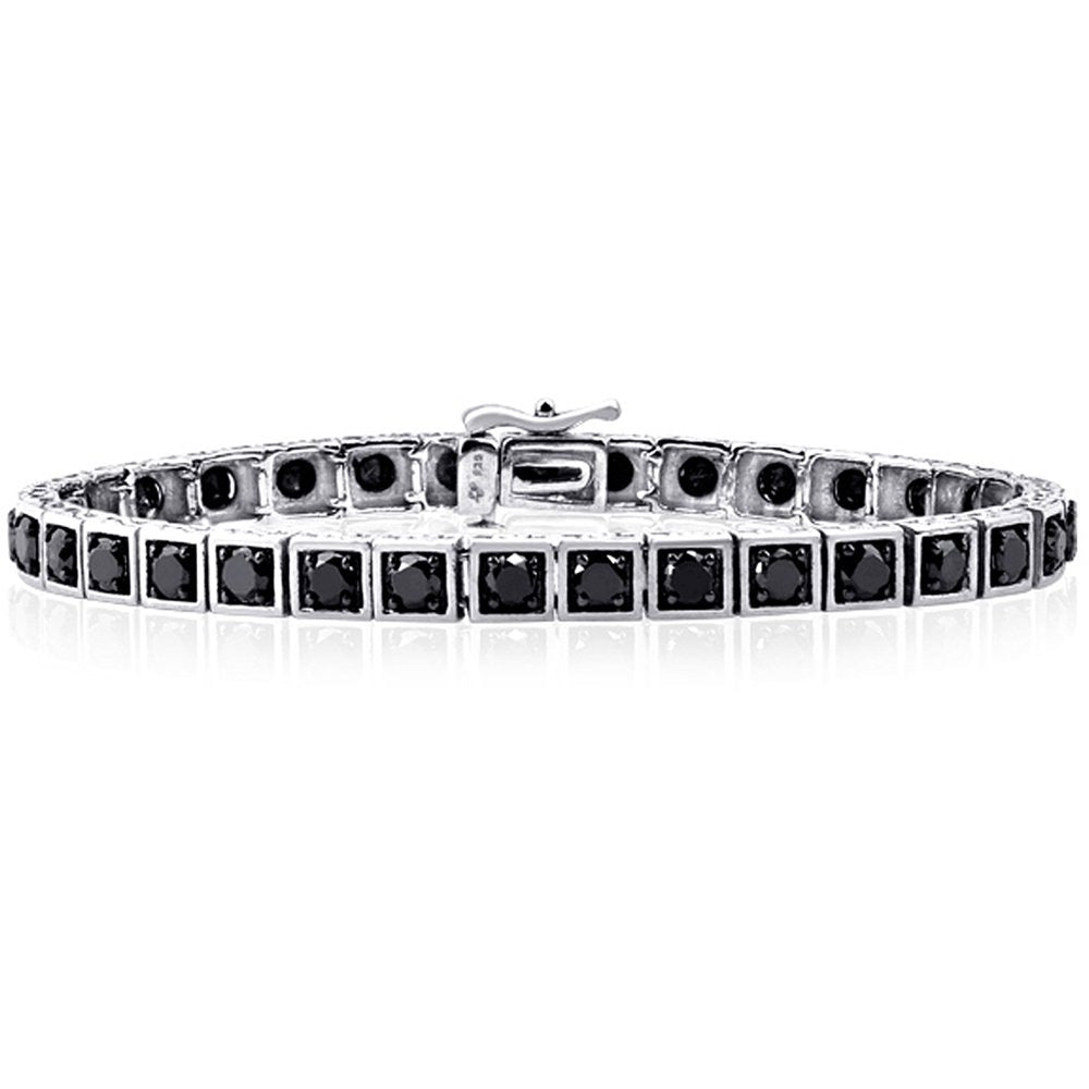 5.00 Carat T.W. Black Diamond Sterling Silver Bracelet