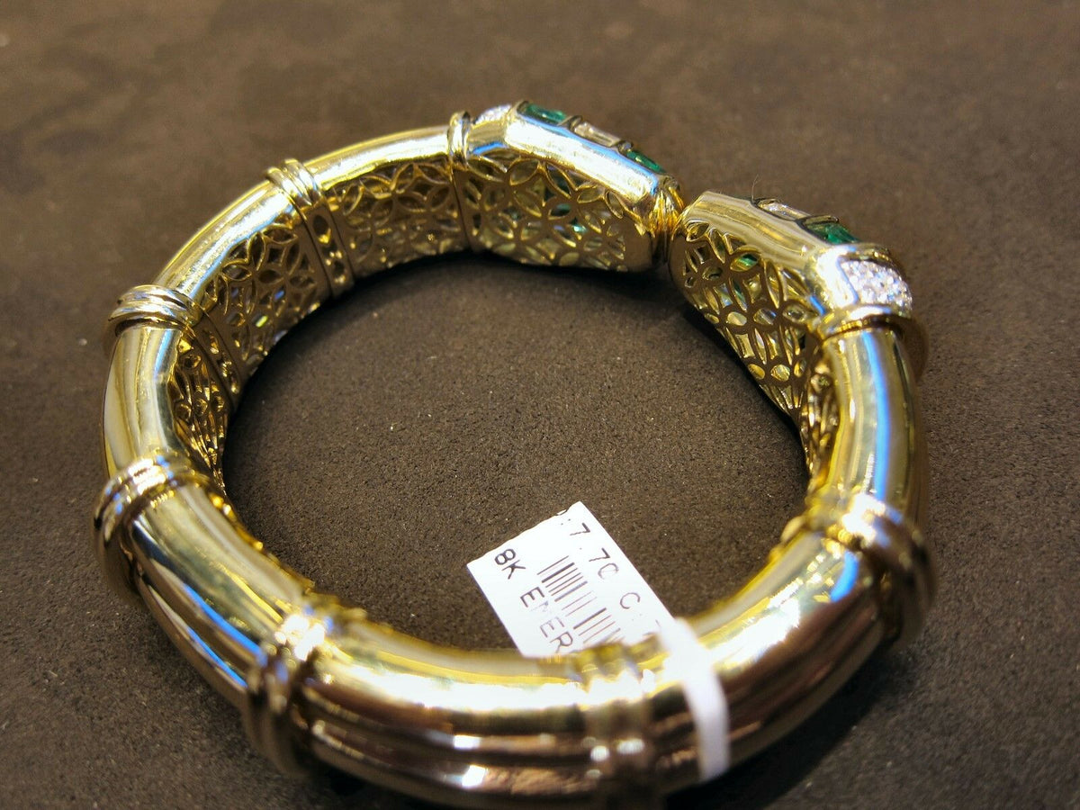 EMERALD MARQUISE SHAPE DIAMOND TAPERED BAGUETTE ROUND