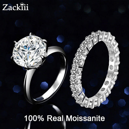 5Ct Moissanite Solitaire Ring for Women 3MM Infinite Full Enternity Diamond