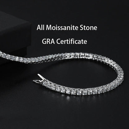 4Mm Moissanite Tennis Chain Necklace Sparkling Lab Diamond Necklace Fine Jewelry
