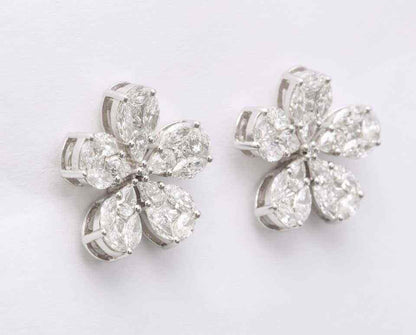 Diamond Flower Earrings