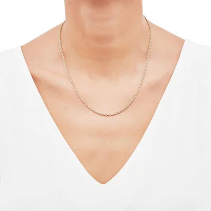 14K Yellow Gold 2.40-2.50MM Solid Rope Chain