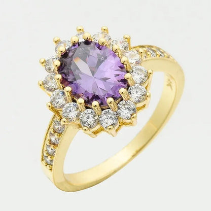 5-Color Noble 3.16Ct Sapphire/White/Emerald/Ruby/Amethyst Diamonique Wedding Eng