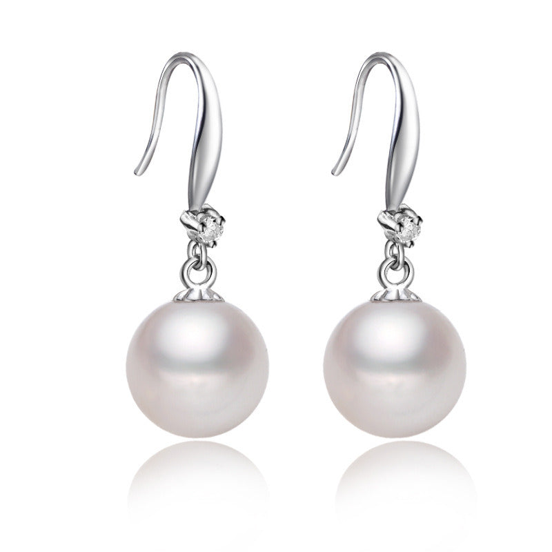 S925 Silver and Blue Jewelry Freshwater Pearl Stud Earrings, the Strong Light Ls