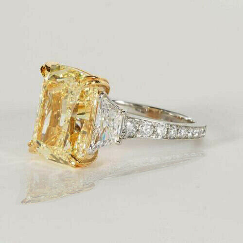 GIA certified Fancy Yellow 10.17 ct Fancy Diamond Ring 1.55 carat platinum 18 k