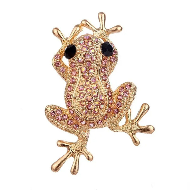 Personality Cute Frog Diamond Brooch Pin