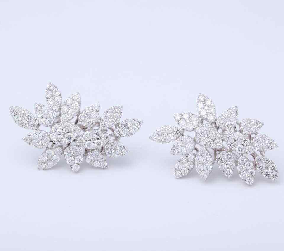 Pave Diamond Cluster Earrings