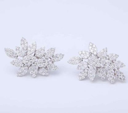 Pave Diamond Cluster Earrings