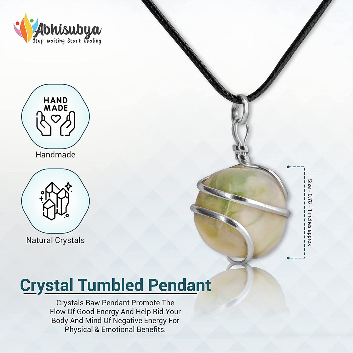 Crystal Necklace - Serpentine Stones - Chakra Necklace - Real Crystal Necklace -