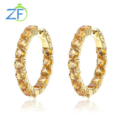925 Silver Clip Earring for Women Natural Peridot 15.5 Carats Real Gem Colorful