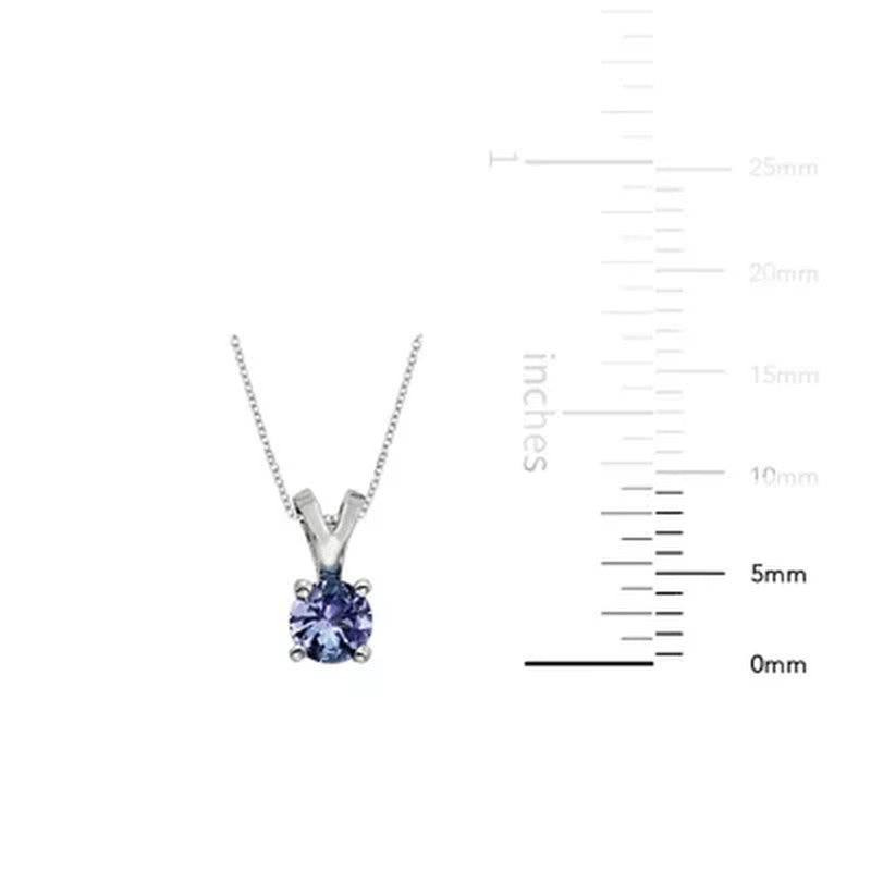 4.5Mm round Tanzanite Pendant in 14K Gold