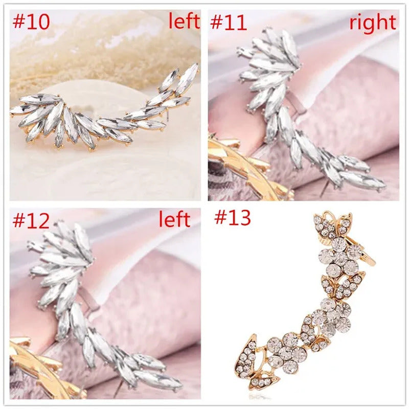 New Fashion Women Ladies Causal Crystal Diamond Clip Ear Cuff Stud Women Punk Wr