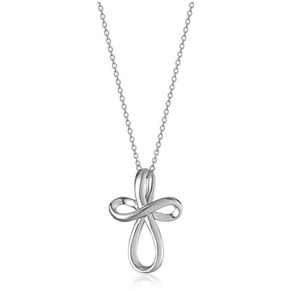Simple Style 925 Sterling Silver Cross Pendant Necklace for Women Romantic Weddi