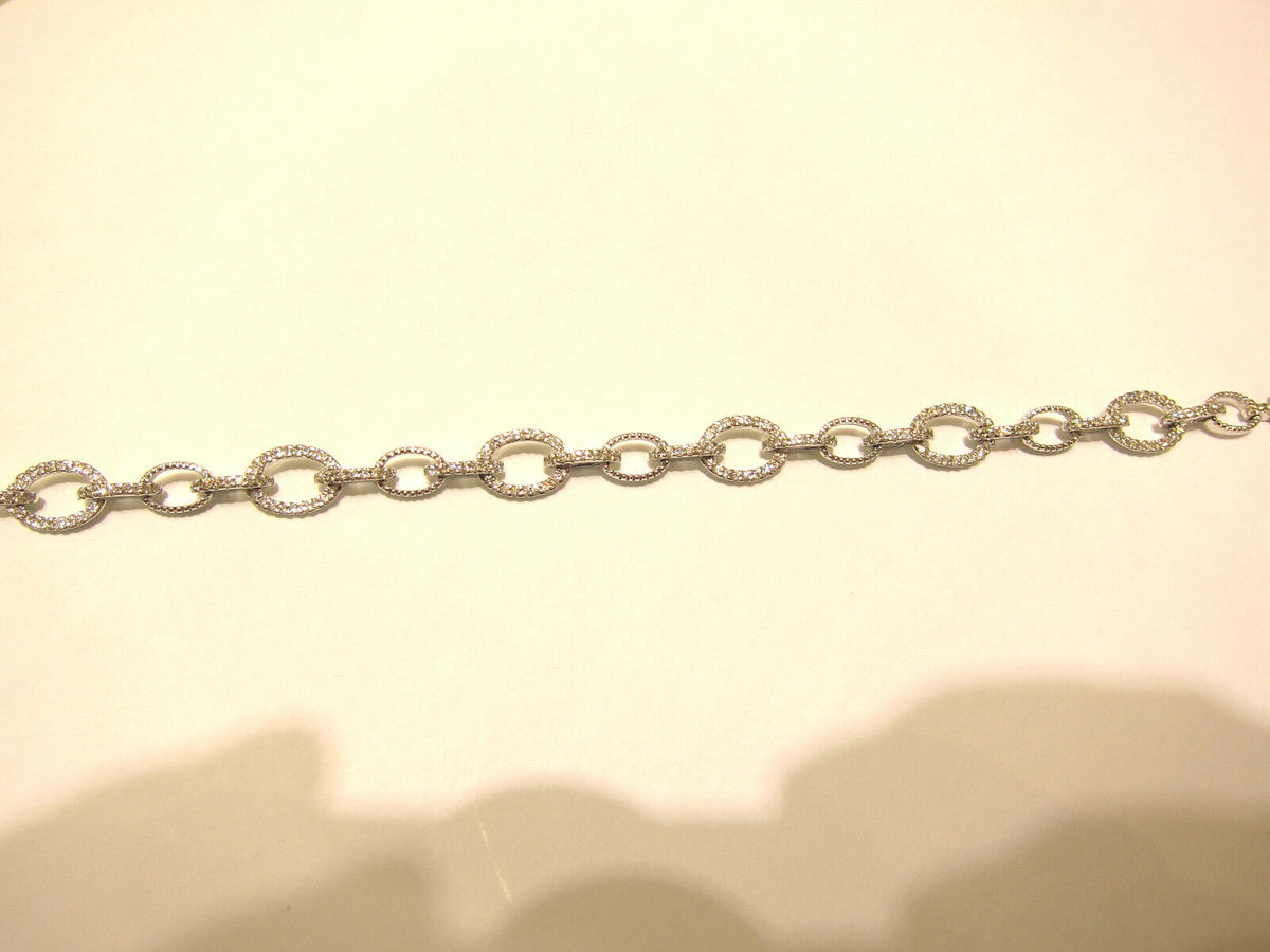 DIAMOND ROUND BRILLIANT SHAPE OVAL LINK BRACELET