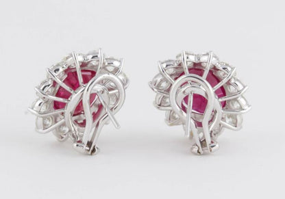 15.10 carats of natural Ruby 5.65 of F color VS clarity round brilliant diamond