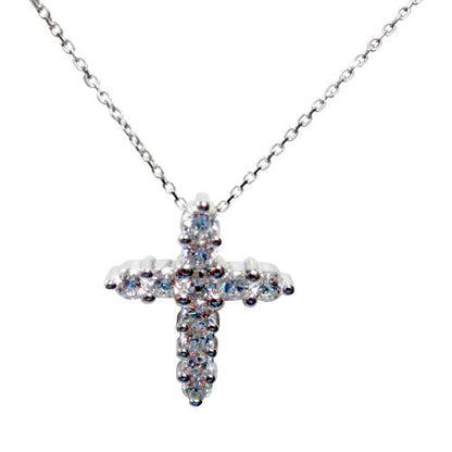 DIAMOND ELEVEN STONE SET PRONG SET CROSS PENDANT INCLUDED
