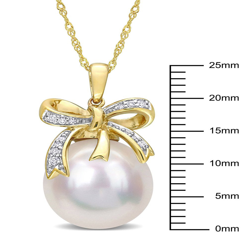 Miabella Women'S 12-12.5Mm Drop-Shaped South Sea Cultured Freshwater Pearl and 1