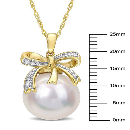Miabella Women'S 12-12.5Mm Drop-Shaped South Sea Cultured Freshwater Pearl and 1