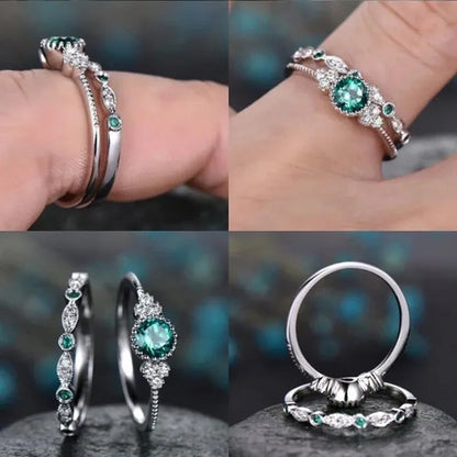 2Pcs/Set Classic 925 Sterling Silver round Cut Gemstones Sapphire Birthstone Bri