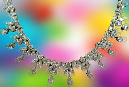 DIAMOND PEAR MARQUISE ROUND SHAPE DIAMOND SET CHOKER DIAMOND NECKLACE