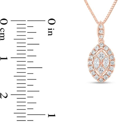 0.23 CT. T.W. Composite Diamond Marquise Frame Pendant in 14K Gold