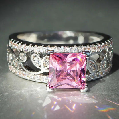 Elegant 925 Silver Yellow Diamond Birthstone Gemstones Engagement Wedding Annive
