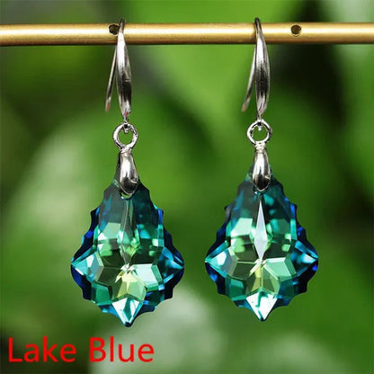 Zircon Earrings Exquisite Fashion Silver Plated Earrings Colorful Stud Earrings
