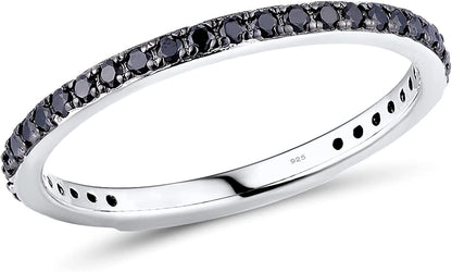 925 Sterling Silver Stackable Ring Engagement Wedding Band Stacking Ring for Wom